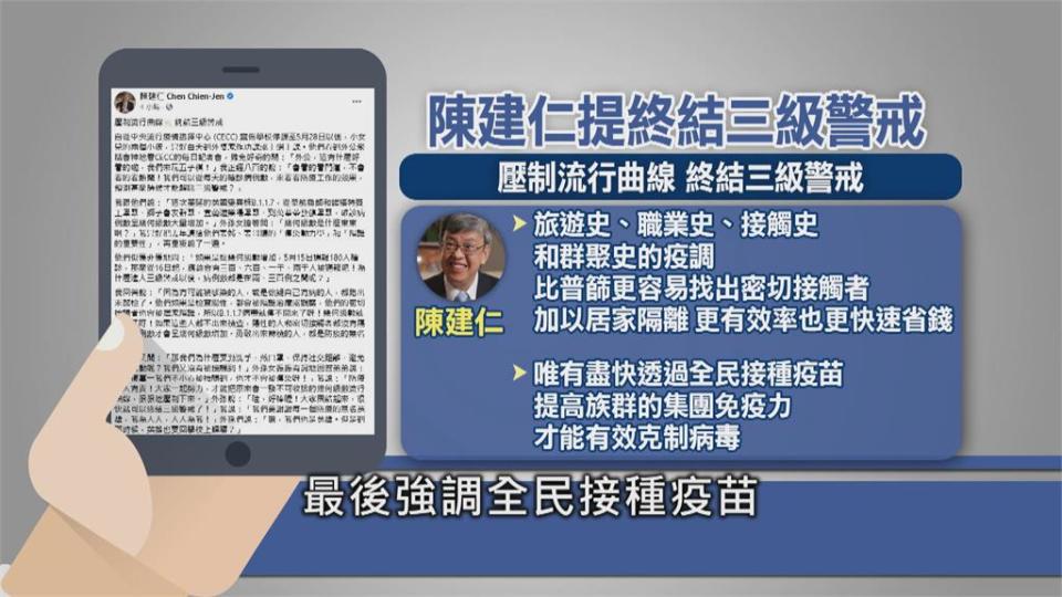 國內本土連7日破百例　陳建仁提「終結三級警戒」