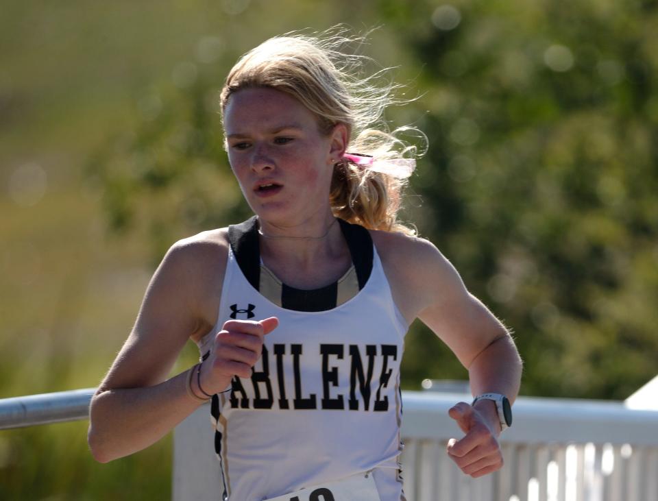 Abilene High's Zoe Vann competes in the 5,000 meter run during the District 4-5A cross country meet, Thursday, Oct. 13, 2022, at Mae Simmons Park. Vann placed third.