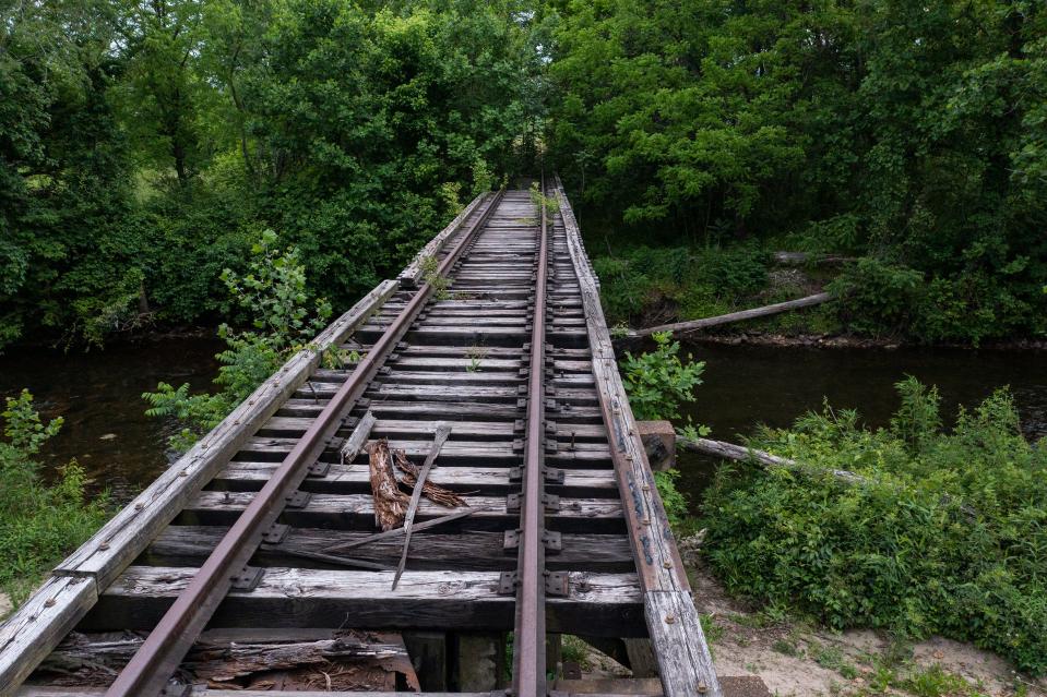 A look at parts of the future Ecusta Trail on an abandoned railroad from Hendersonville to Brevard.