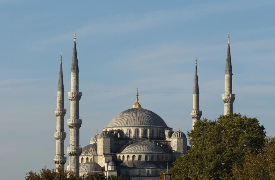 <b>ISTANBUL, TURKEY:</b> The iconic Sultanahmet Mosque in Istanbul, Turkey is a masterpiece of Ottoman and Byzantine architectural traditions. <br><br><a href="http://in.lifestyle.yahoo.com/photos/istanbul-where-asia-and-europe-meet-slideshow/" data-ylk="slk:View more photos of Istanbul;elm:context_link;itc:0;sec:content-canvas;outcm:mb_qualified_link;_E:mb_qualified_link;ct:story;" class="link  yahoo-link">View more photos of Istanbul</a>