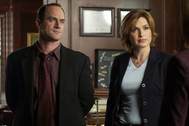 <p>Universal Tv/Kobal/Shutterstock</p> Christopher Meloni and Mariska Hargitay in 'Law & Order: Special Victims Unit'.