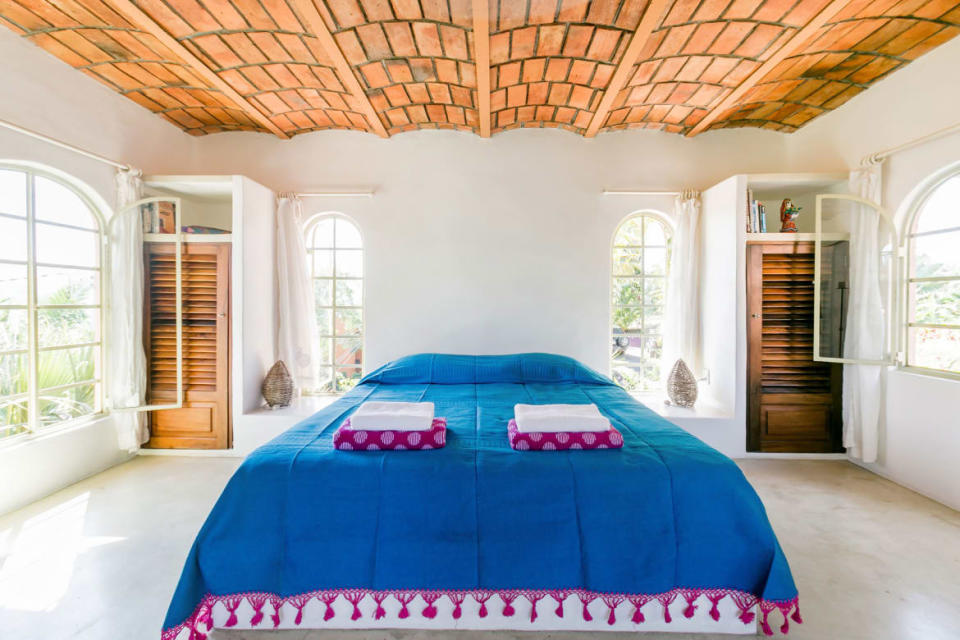 <div class="inline-image__caption"><p>Each of the four bedrooms comes with an en-suite bathroom and a very distinctive design. You can fight your fellow travelers for your favorite look or play musical rooms each night and try them all. </p></div> <div class="inline-image__credit">AirBnB</div>