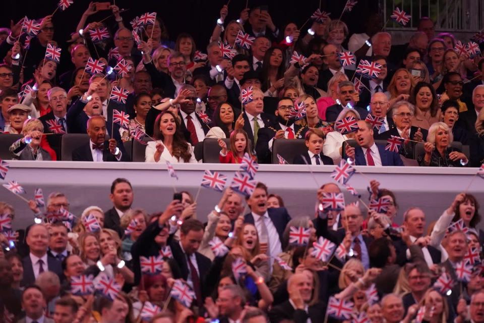 The royal box at the Jubilee concert (Jacob King/PA) (PA Wire)