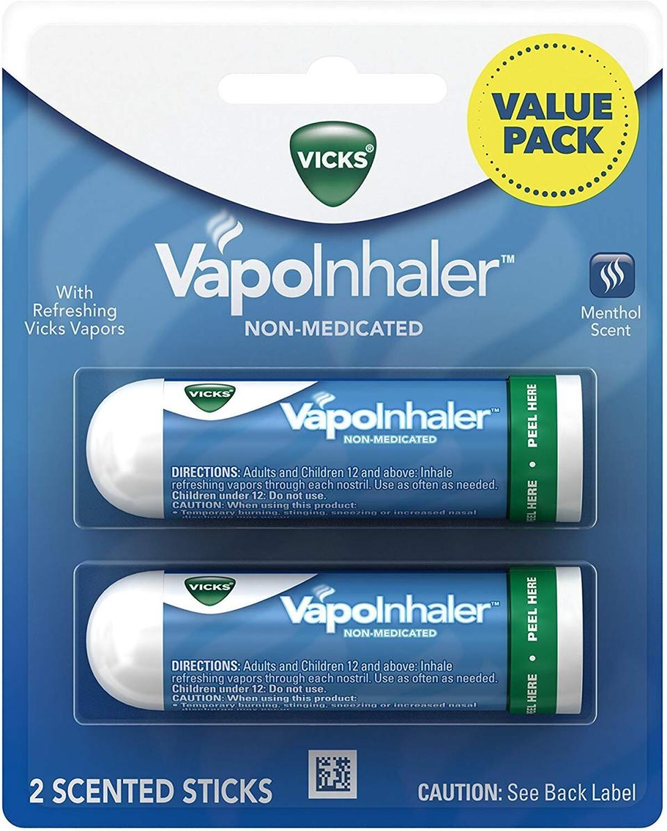 Unfortunately, it's cold and flu season. Fortunately, this <a href="https://amzn.to/2uAZ528" target="_blank" rel="noopener noreferrer"><strong>VapoInhaler from Vicks</strong></a> will get your through the days when your nose feels way too stuffy. <a href="https://www.huffpost.com/entry/vicks-vapoinhaler-review-cold-flu-season_l_5dfb9f0fe4b0eb2264d5e311" target="_blank" rel="noopener noreferrer">One of editors has one at her desk right now</a>.&nbsp;