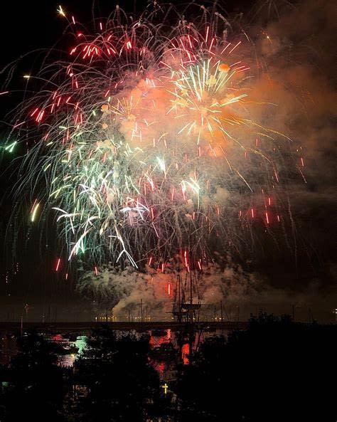 Fireworks light up the night last year in Plymouth.