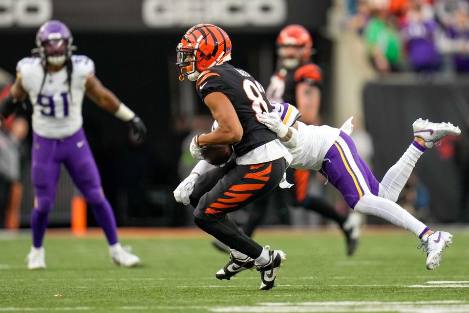 Cincinnati Bengals wide receiver Tyler Boyd's catch in traffic set up the Bengals' walk-off field goal against the Vikings.