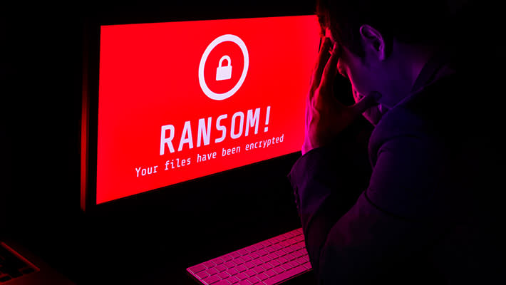  Ransomware attack on a computer. 