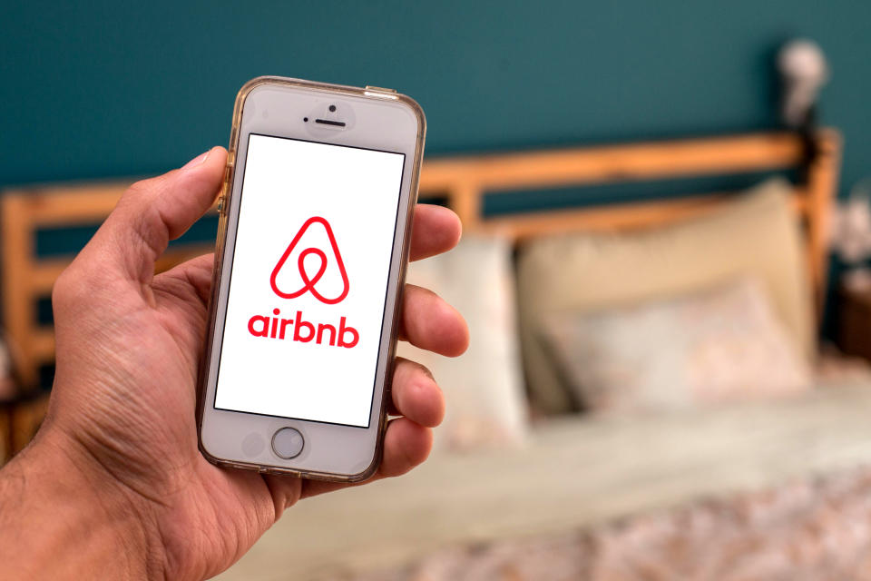 SPAIN - 2021/04/15: In this photo illustration, the Airbnb app seen displayed on a smartphone screen. (Photo Illustration by Thiago Prudencio/SOPA Images/LightRocket via Getty Images)