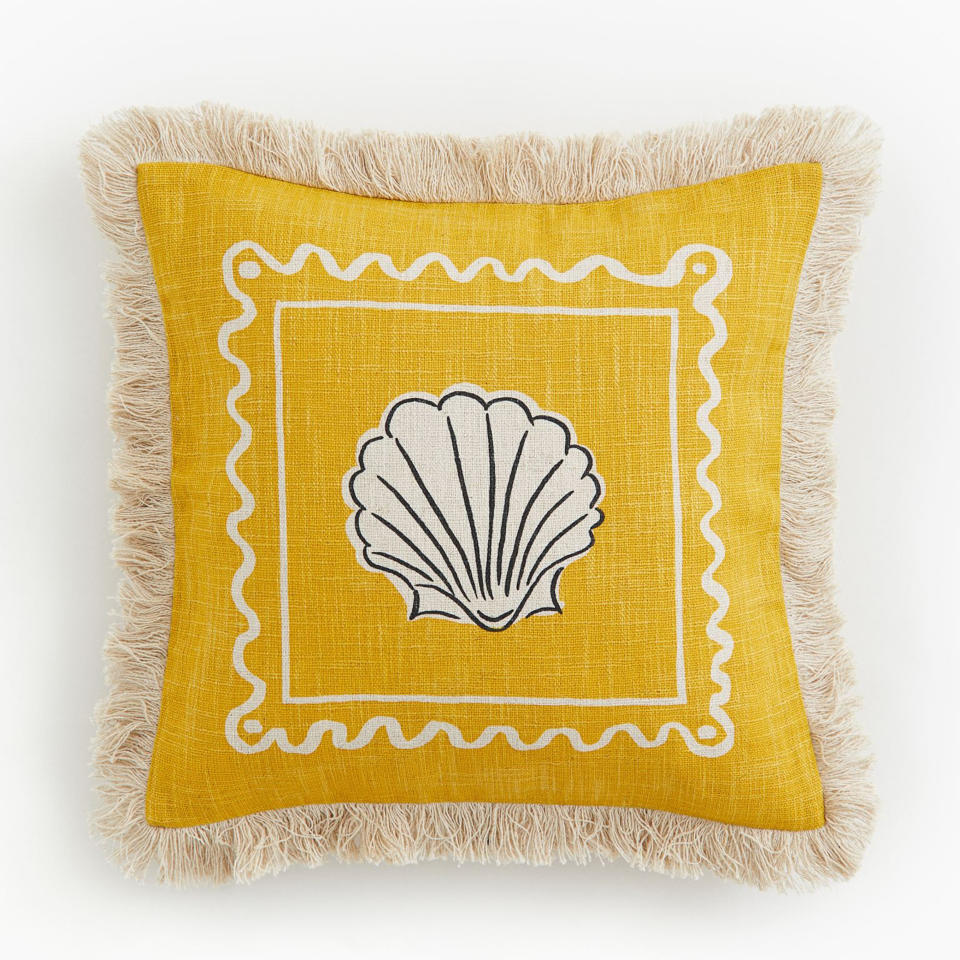 Housse de coussin à franges