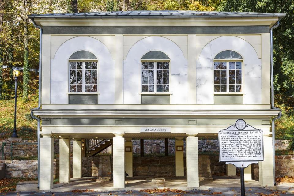 <div class="inline-image__caption"><p>A gentleman's bath house in Berkeley Springs, West Virginia.</p></div> <div class="inline-image__credit">William Sherman/Getty Images</div>