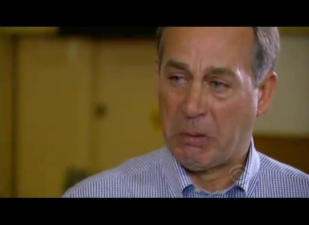 House Speaker John Boehner <a href="http://www.youtube.com/watch?v=ufYmnD3fhfk&feature=related" target="_hplink">chokes up in an interview on CBS</a>.