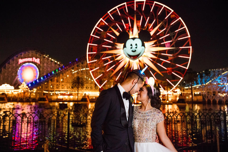 Sarah and Gilbert, who first met at UC Berkeley in 2005, said their "I dos" at Disneyland. (Photo: <a href="http://whiterabbitphotoboutique.com/blog/" target="_blank">White Rabbit Photo Boutique</a>)