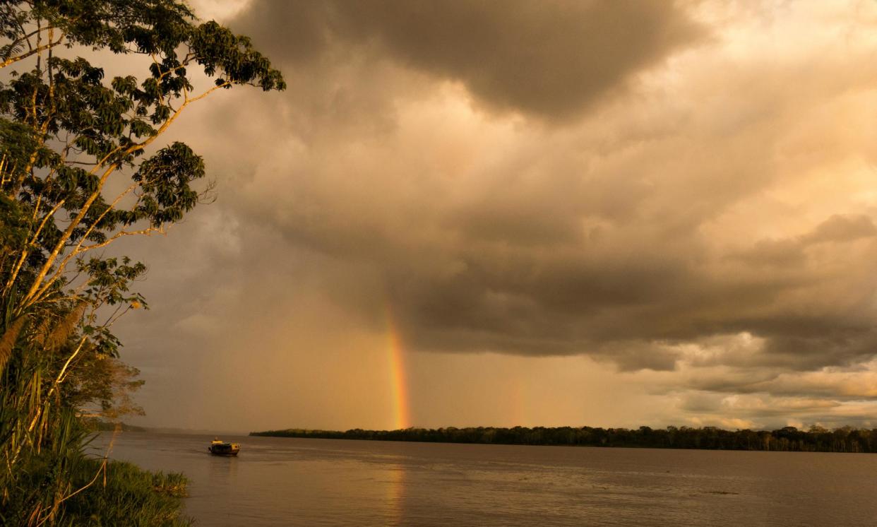 <span>The mighty Amazon river from the dock of Calanoa lodge in Colombia.</span><span>Photograph: Diego Samper</span>