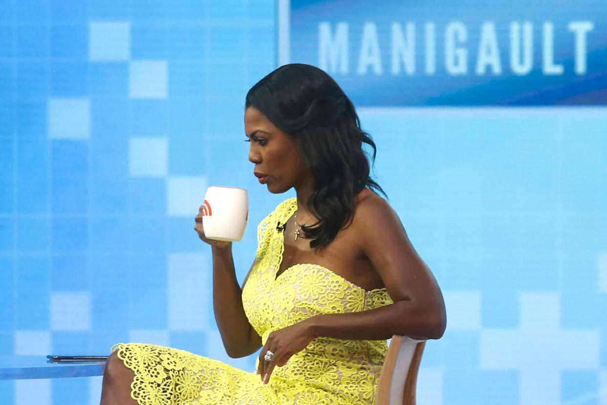 Omarosa Manigault Newman waits to promote her new book on "Today" on Aug. 13, 2018. (Photo: Eduardo Munoz Alvarez via Getty Images)