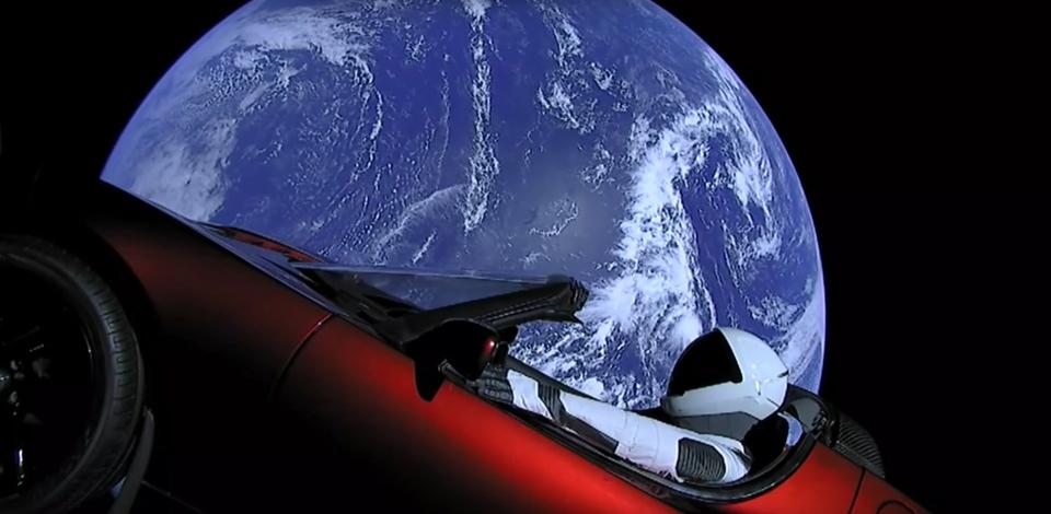 tesla roadster starman space