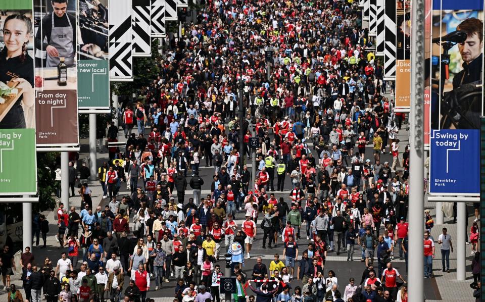 Arsenal and Man City fans ahead of the Community Shield