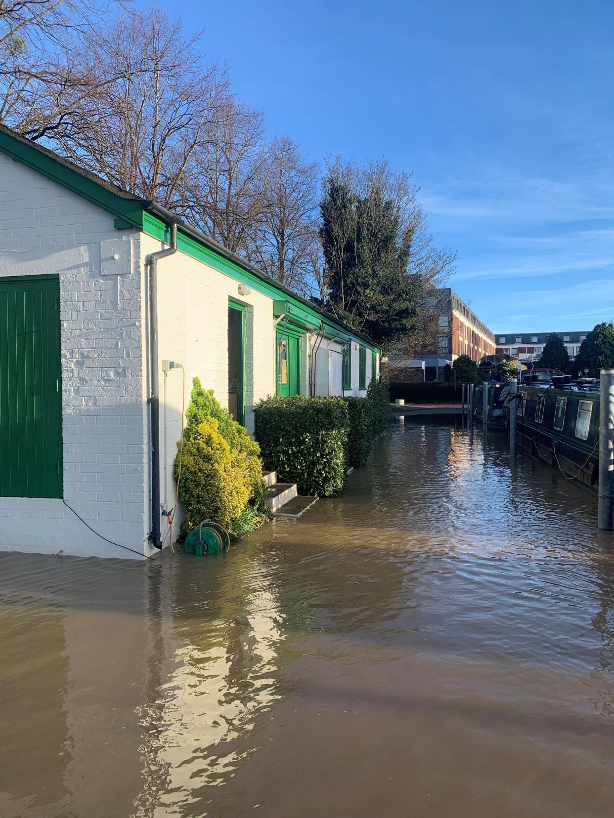 Handout photo taken with permission from the social media site X, formerly Twitter, of @Trad_Cycle_Shop of flooding at the Traditional Cycle Shop in Stratford-upon-Avon. Issue date: Friday February 23, 202 (Fran Martin/PA Wire)