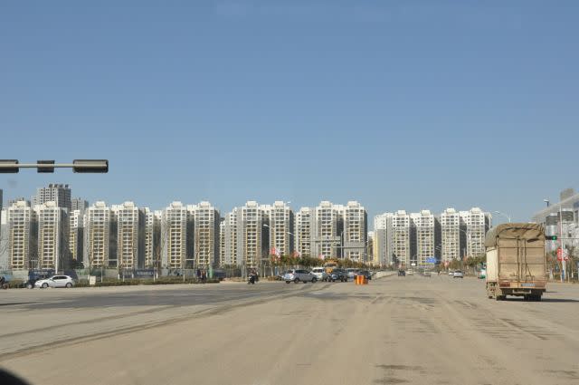 Rows of empty apartment towers in Kunming, China