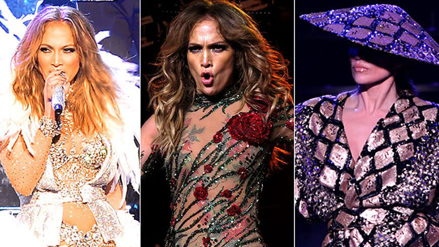 Jennifer Lopez Shows Off Sexy & Sparkly Costumes At Las Vegas Debut