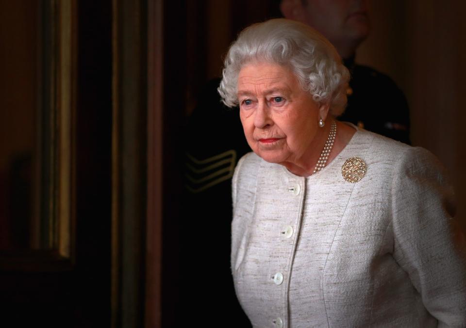 2015: Queen Elizabeth II prepares to greet Kazakhstan President Nursultan Nazarbayev at Buckingham Palace on November 4, 2015, in London.