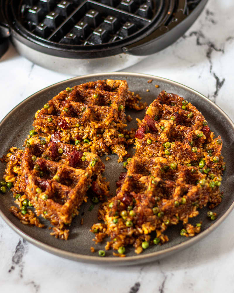 Crispy Fried Rice Waffles 