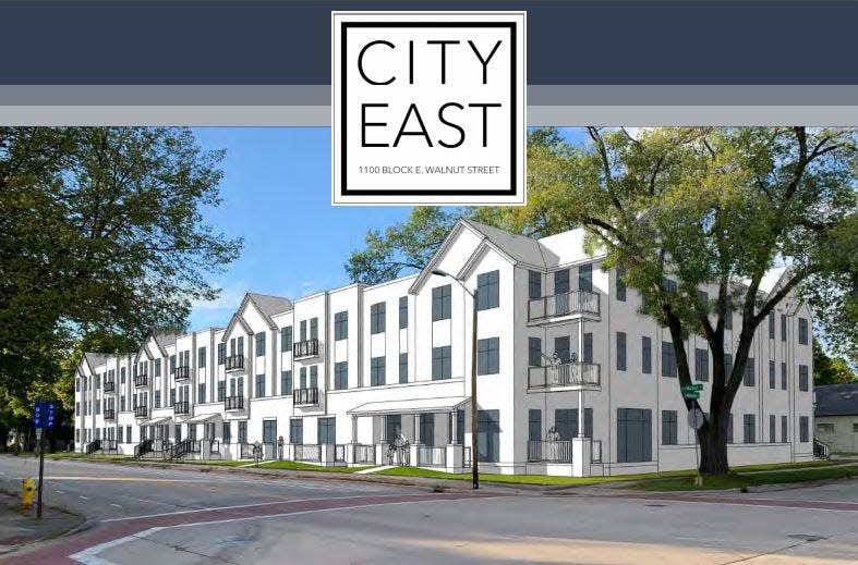 The original site rendering MF Housing Partners submitted for City East in October 2021.