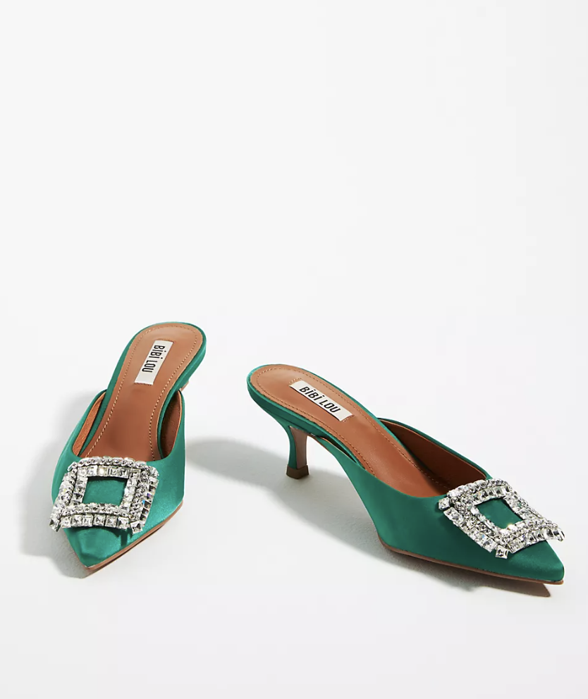 Bibi Lou Aoi Heels in green (Photo via Anthropologie)