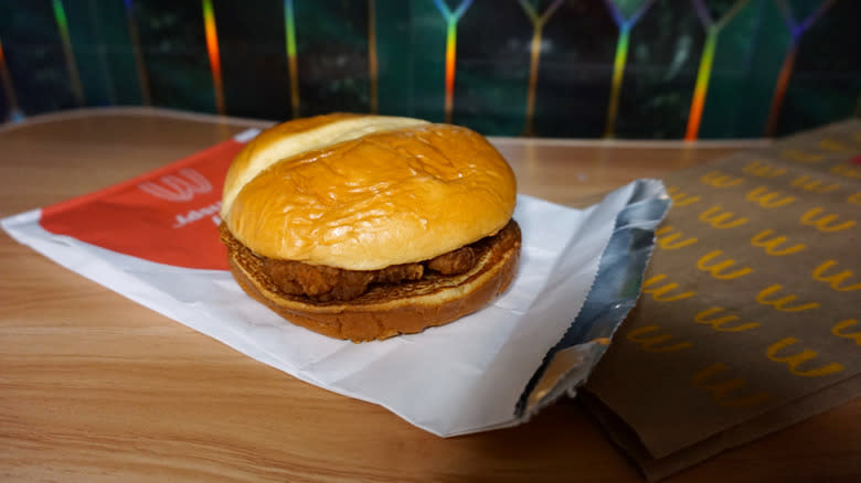 McDonald's sandwich on packaging