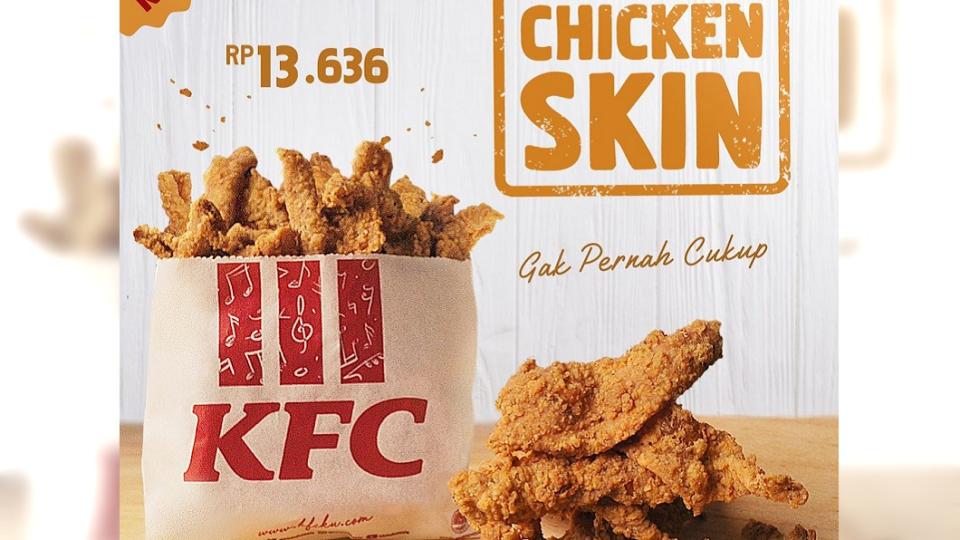 肯德基新品炸雞皮。圖／翻攝自KFC Jagonya Ayam推特