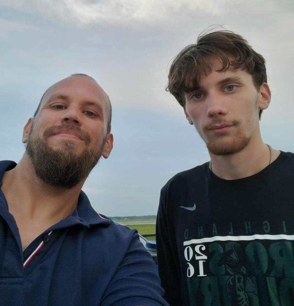 Owen Matthew Barzal, right, pictured with his father, Matthew Barzal. Owen was killed in a shooting in Akron on Oct. 12, 2021.