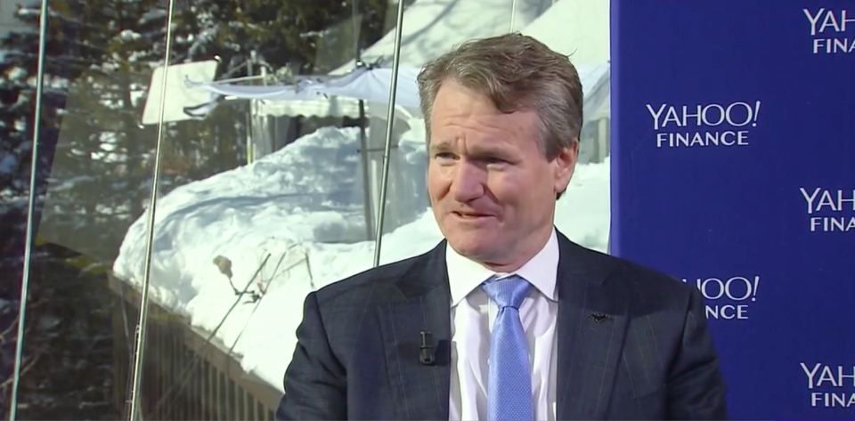 Bank of America CEO Brian Moynihan talks to Yahoo Finance in Davos, Switzerland