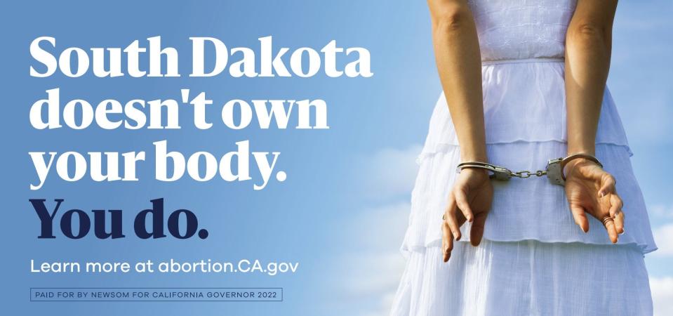 Gov. Gavin Newsom launched a pro-choice billboard campaign in anti-abortion states with restrictive laws.