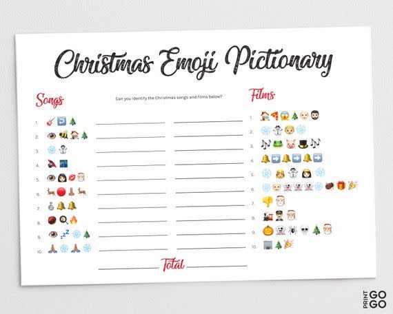 Christmas Emoji Pictionary Game