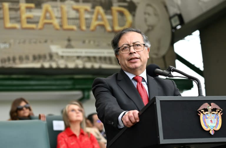 Colombian President Gustavo Petro's government has been in negotiations with the National Liberation Army (ELN) as well as the EMC, a group of guerrillas that broke off from the FARC after that group signed a peace pact in 2016 (Raul ARBOLEDA)