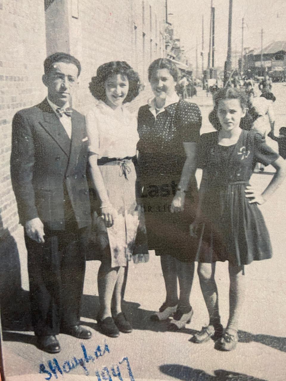 Ada Winsten, right, with her parents and sister in 1947 in Shanghai, where they had escaped as war refugees before making their way to America.