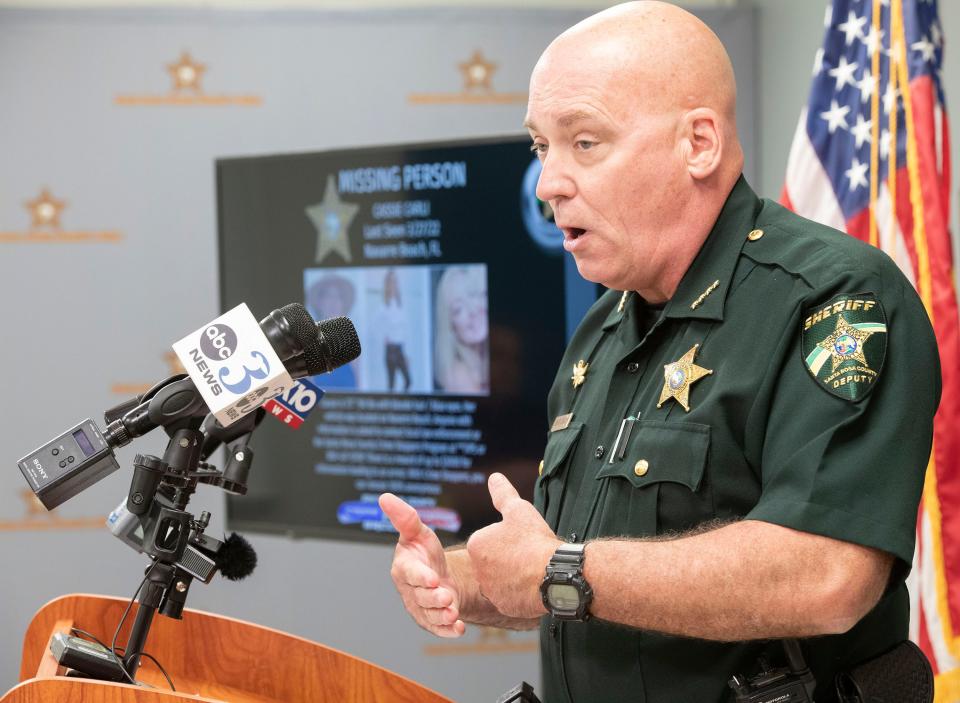 Santa Rosa County Sheriff Bob Johnson speaks during a press conference in March. During a workshop Thursday on the county's budget for the upcoming fiscal year, Johnson said his department could face a budget shortfall due to rising operational costs, such as fuel.