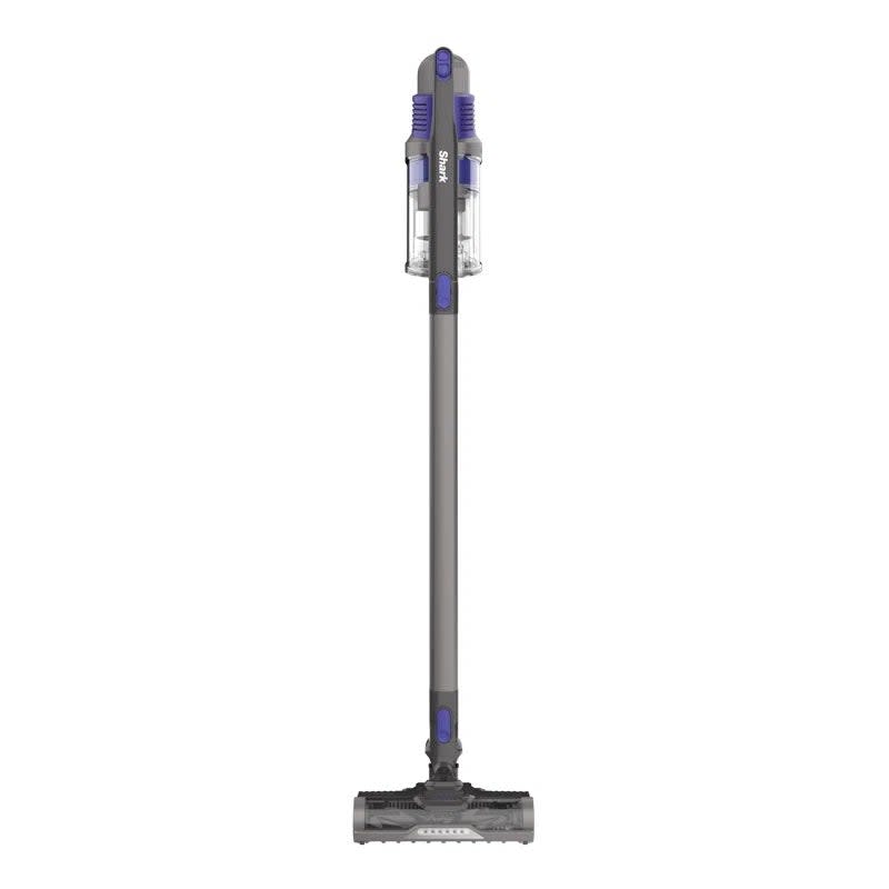 A Shark cordless stick vacuum cleaner with a detachable canister and motorized brush head