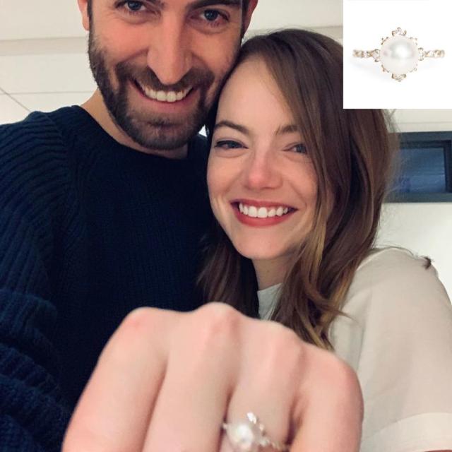 Thanks to Emma Stone Now We All Want Pearl Engagement Rings