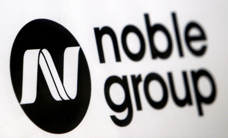 Photo of Noble Group logo at investor event from August 2015/File Photo/File Photo