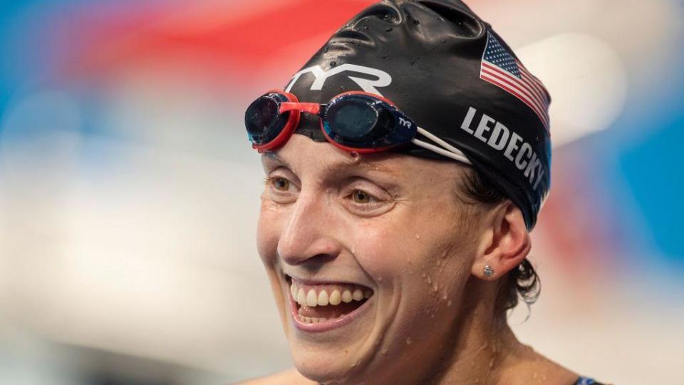 Katie Ledecky smiles at Tokyo Olympics