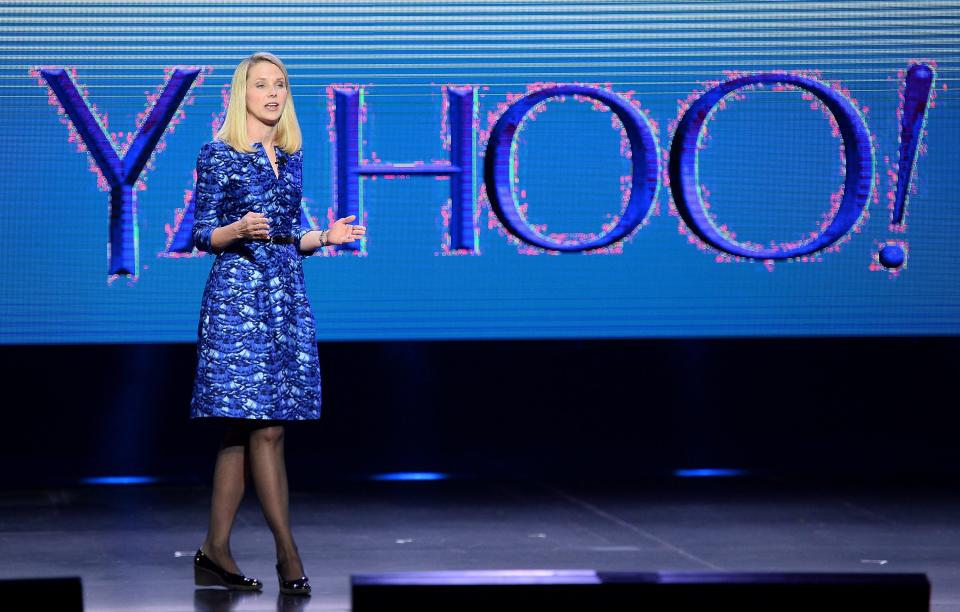 Yahoo! President and CEO Marissa Mayer delivers a keynote address at the 2014 International CES at The Las Vegas Hotel & Casino on Jan. 7, 2014 in Las Vegas.