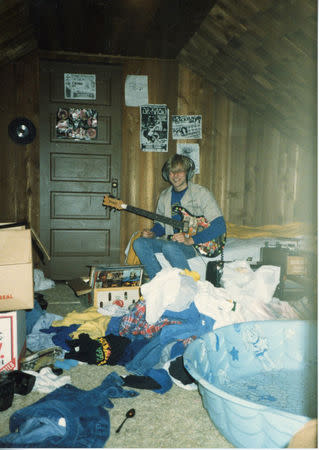 Kurt Cobain is seen in 1986 in an image handed out by his family which will form part of an exhibition of his personal items which will be exhibited at Museum of Style Icons in Newbridge, Ireland. Courtesy of the Cobain Family Archive/Handout via REUTERS