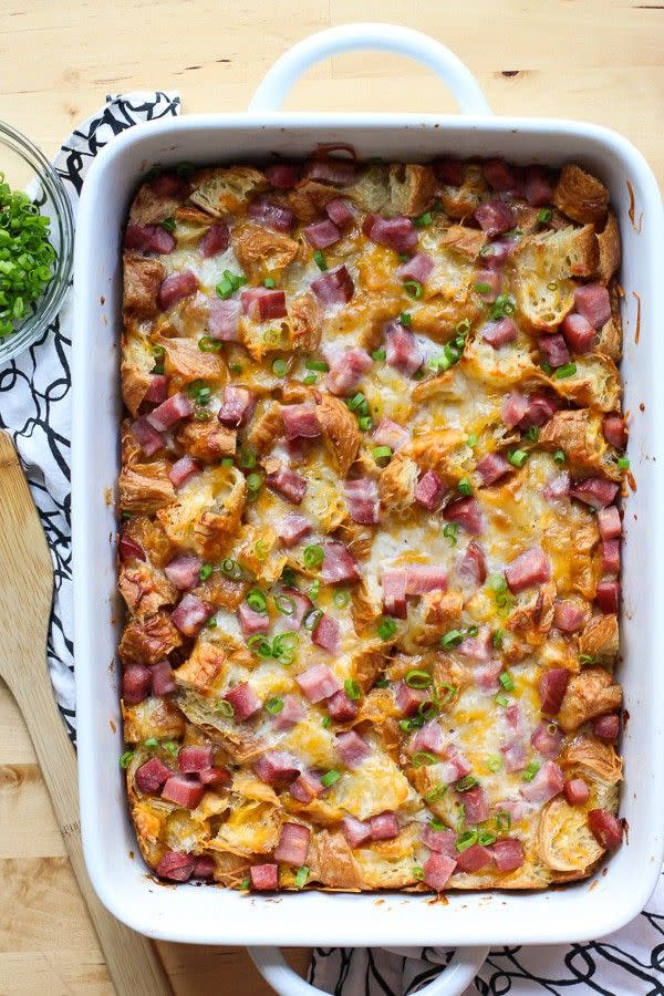 Ham and Cheese Croissant Casserole