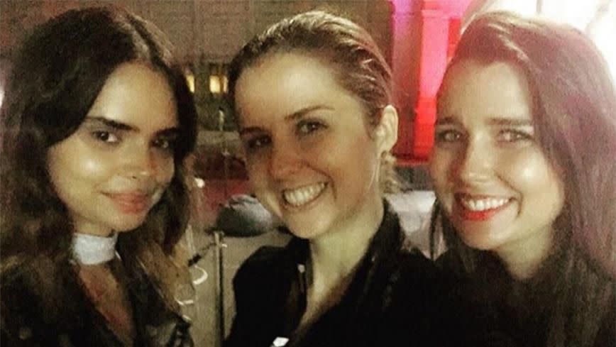 Heather with her sister Jade and model Samantha Harris. Photo: Heather Maltman Instagram