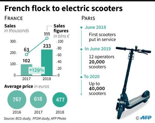 The electric scooter market in France and Paris with the average sale prices
