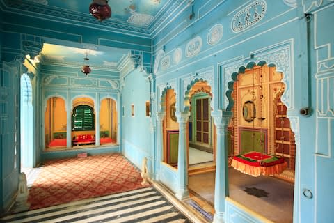 Inside Udaipur's city palace - Credit: GETTY