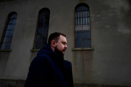 Mariusz Milewski, 28, is pictured at the Sanctuary of Mother of God in Wardegowo village, Poland, February 17, 2019. Picture taken February 17, 2019. REUTERS/Kacper Pempel