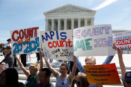 Demonstrators gather outside the U.S. Supreme Courthouse in Washington, U.S., April 23, 2019. REUTERS/Shannon Stapleton