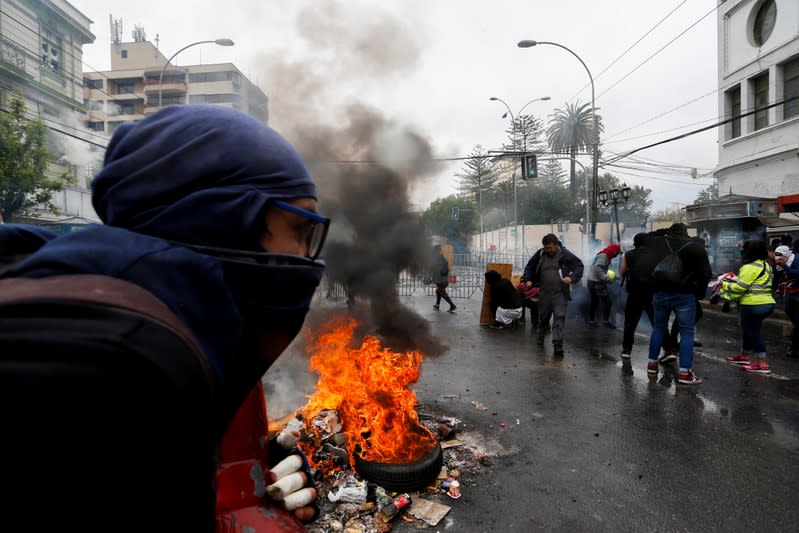 Protests against Chile's government in Valparaiso