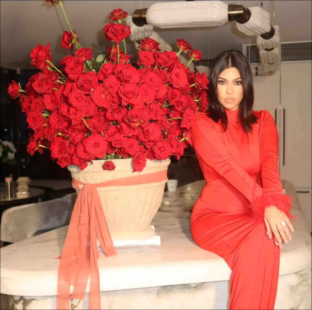  Kourtney Kardashian Shares Photos of an At-Home V-Day Inspired Photo Shoot. 